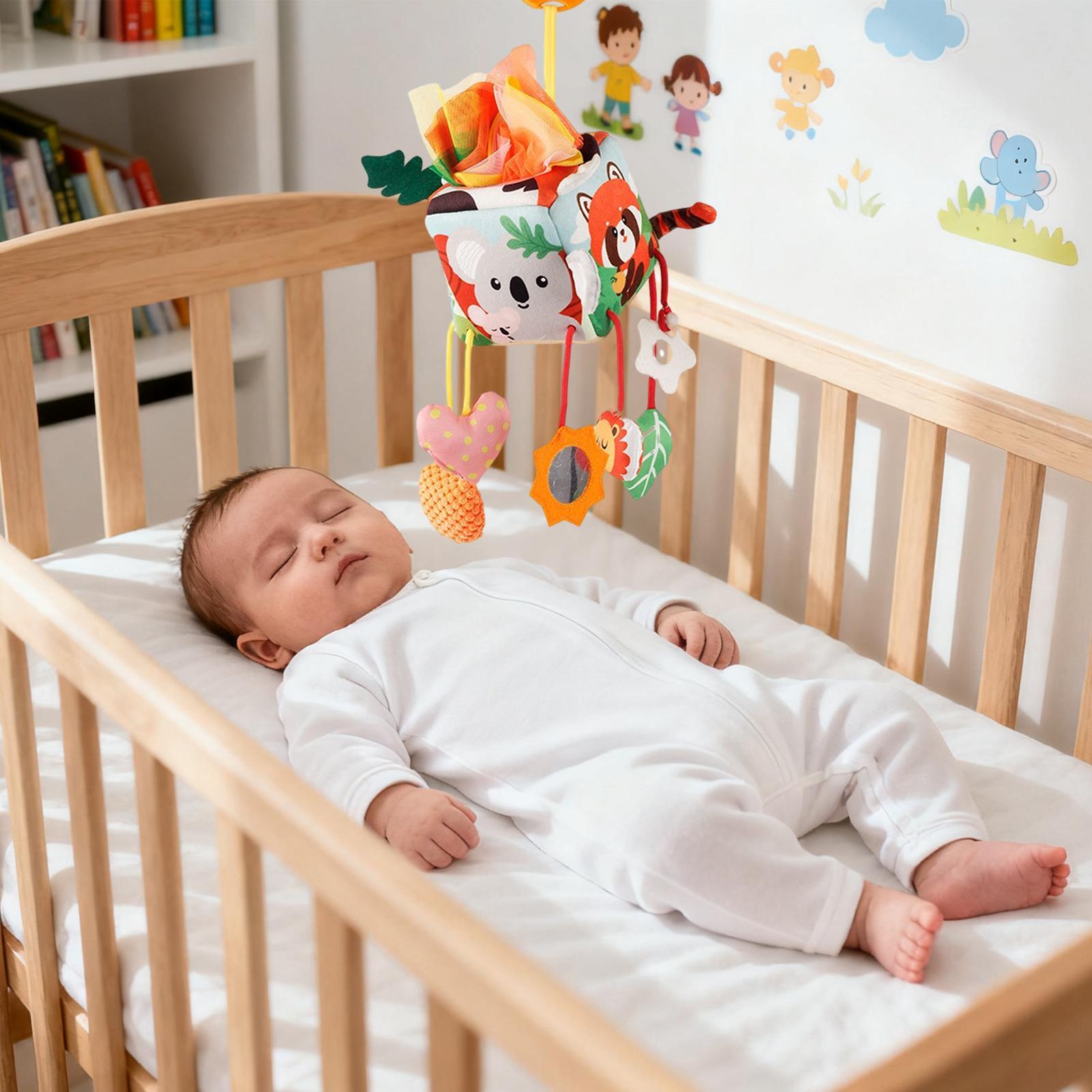 Baby Rattle Toy Set - Autositz-Spielzeug für Kleinkinder, Plüsch, quietschende Rassel,