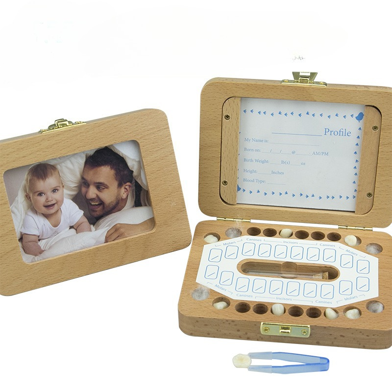 Baby Products Photos - Holz Fotorahmen Baby Zahn Boxen Kinder