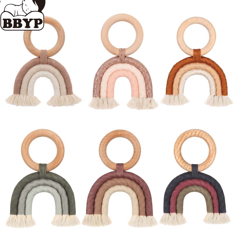 Baby Products Photos - Baby Beißring Regenbogen Quaste Häkeln Regenbogen