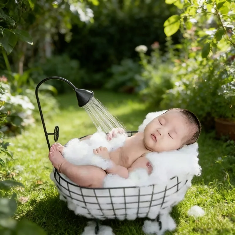 Baby Products Photos - 1 Stück Neugeborenen-Fotorequisiten: Kleine Eisenbadewanne als