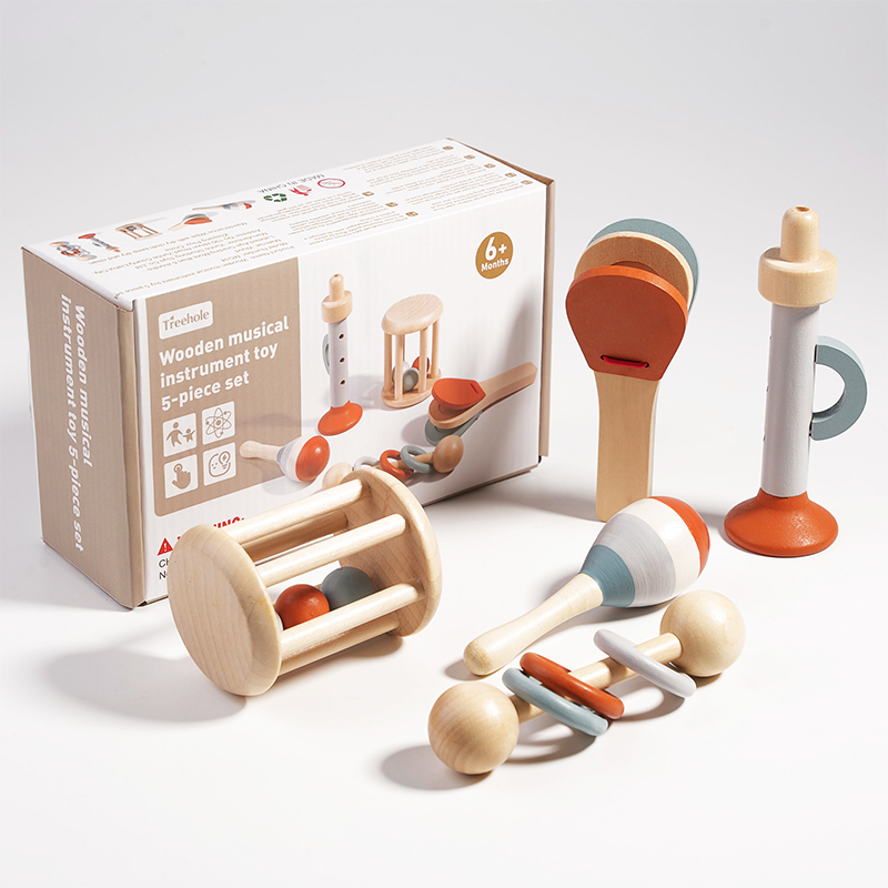 Natürliches Holzrassel-Spielze – Baby Rattle Toy Set Bewertung und Preis