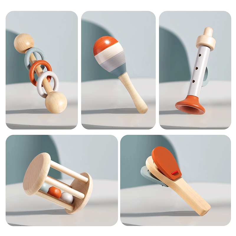 Natürliches Holzrassel-Spielze – Baby Rattle Toy Set Bewertung und Preis